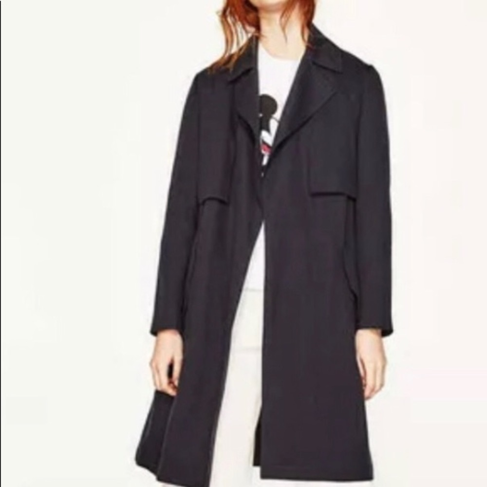 NWT ZARA TRENCH COAT WITH GINGHAM CHECK LINING